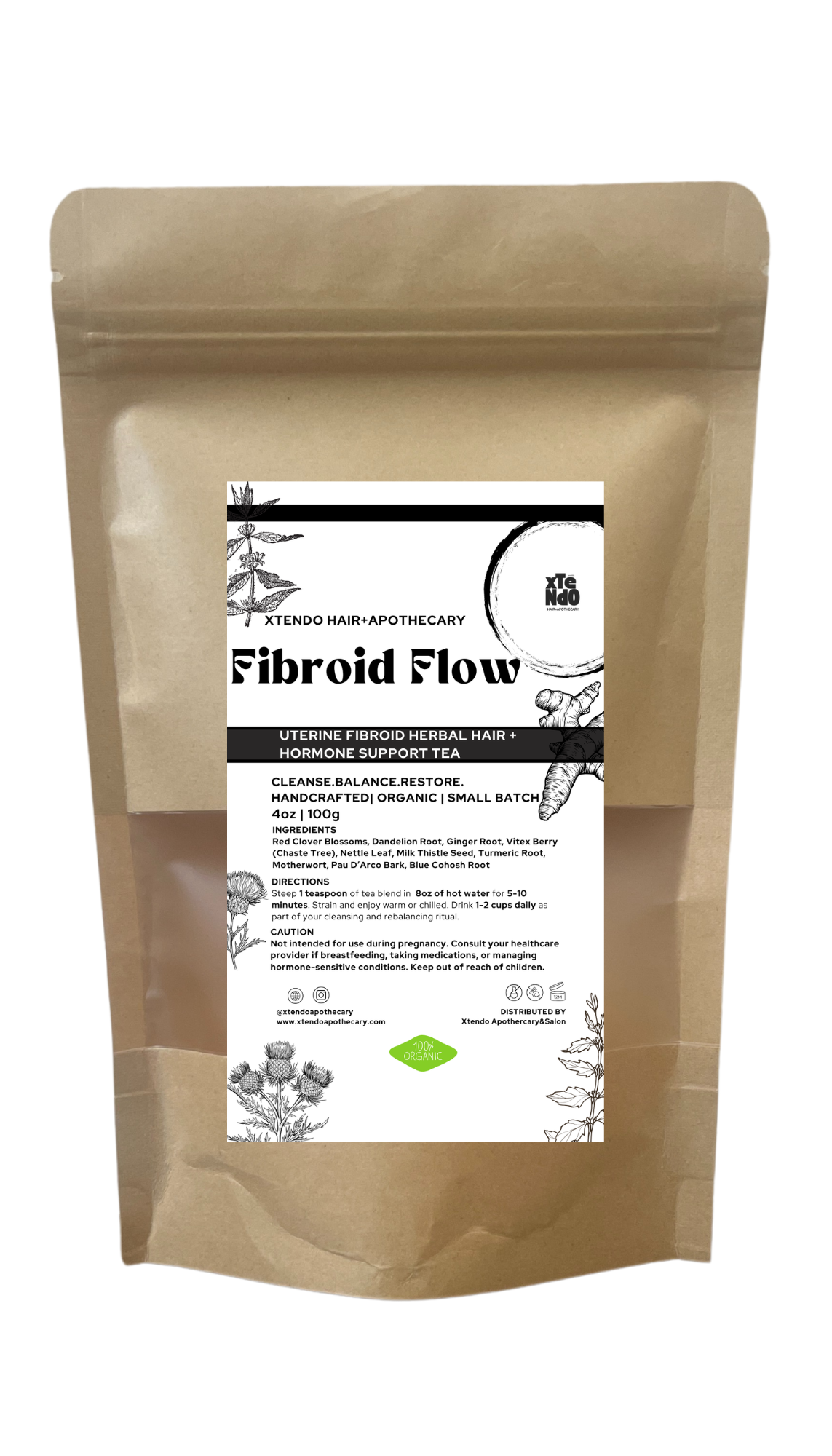Fibroid Flow-Uterine Fibroid Herbal Hair+Hormone Support Tea